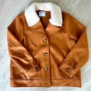 Soft-Brushed Sherpa-Trim Women’s Jacket - Oversized BNWT Old Navy Size Large